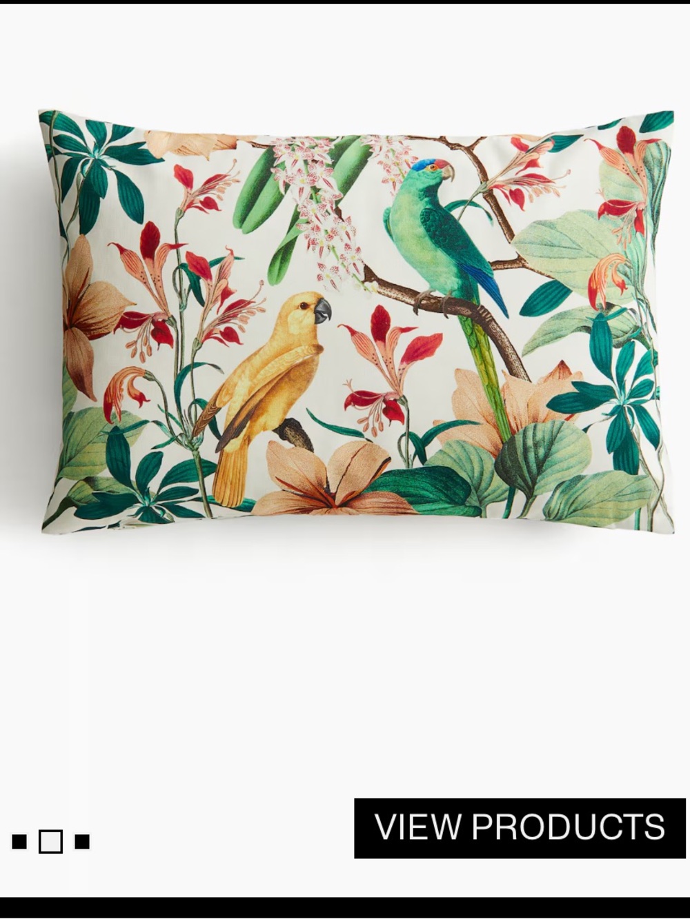 H&M Tropical Bird Print Cushion Cover -Multi Colored